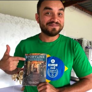 Warry.Storyline-study Warry holds a copy of the Storyline Study