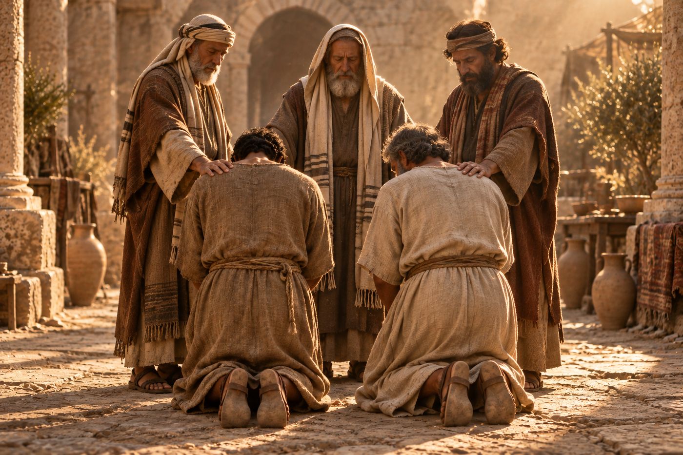 The church at Antioch lays hands on Paul and Barnabas and sends them out, from Paul: To the Ends of the Earth